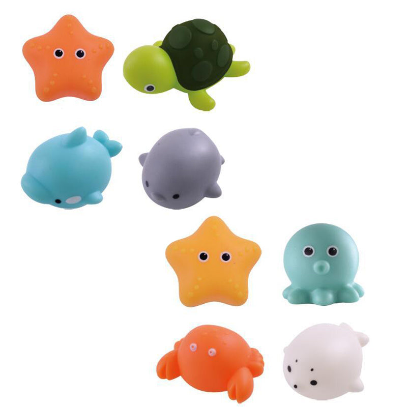 Lilium Star - Baby Bath Toy Set, Floating Soft Rubber Animals with Light-Up Frogs, Fun Water Play Gift for Kids