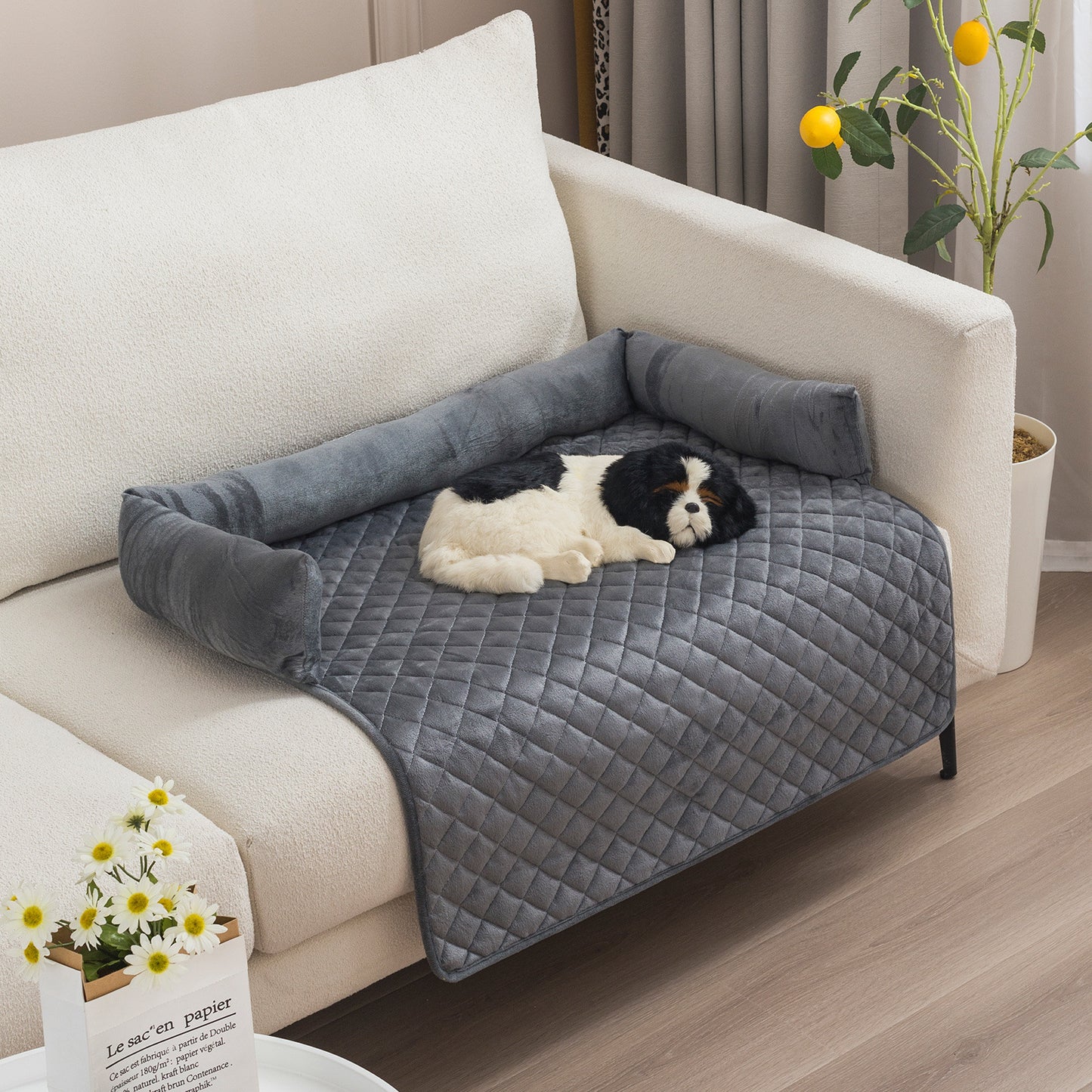 Lilium Star - Pet Dog Sofa Bed for Large Dogs Warm Cushion and Cat Bed Furniture Protector