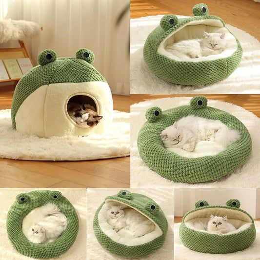 Lilium Star - Little Frog Series Warm Plush Pet Nest for Cats and Small Dogs (Up to 5kg)