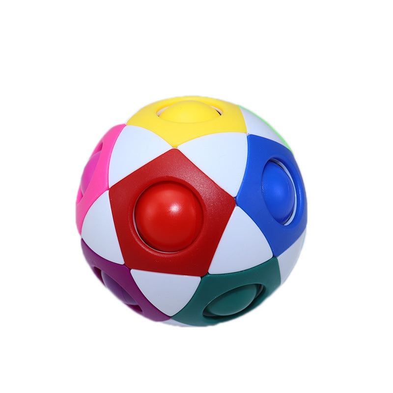 Lilium Star - Decompression Soccer Rainbow Ball Magic Cube 12-hole Intellectual Toys Decompression Ball Magic Ball Small Toys