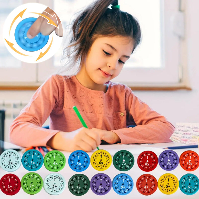 Lilium Star - Math Fidget Spinner Toy Puzzle MULTIPLICATION DIVISON ADDITION AND SUBTRACTION (18 PCS)