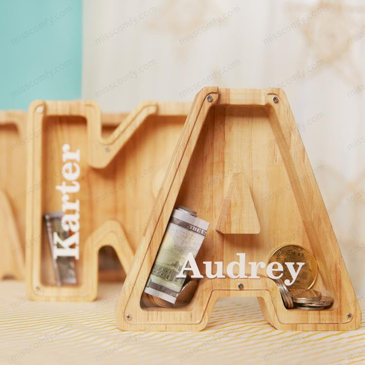 Lilium Star - Wooden Letter Shaped Money Box