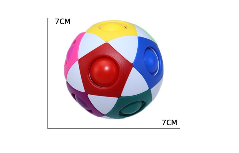 Lilium Star - Decompression Soccer Rainbow Ball Magic Cube 12-hole Intellectual Toys Decompression Ball Magic Ball Small Toys