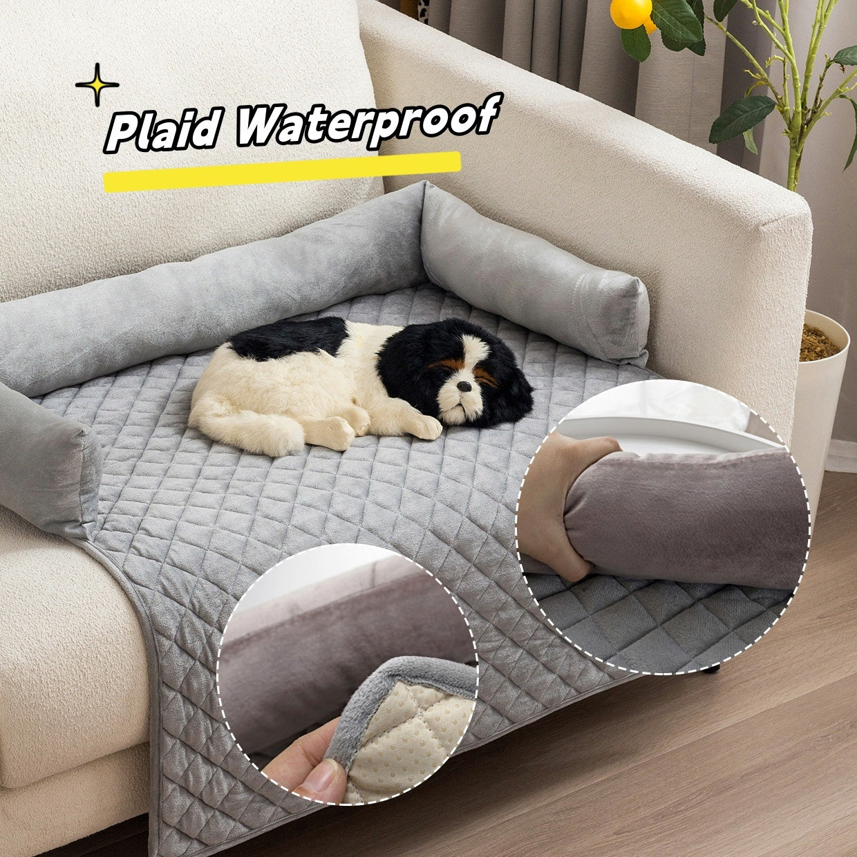 Lilium Star - Pet Dog Sofa Bed for Large Dogs Warm Cushion and Cat Bed Furniture Protector