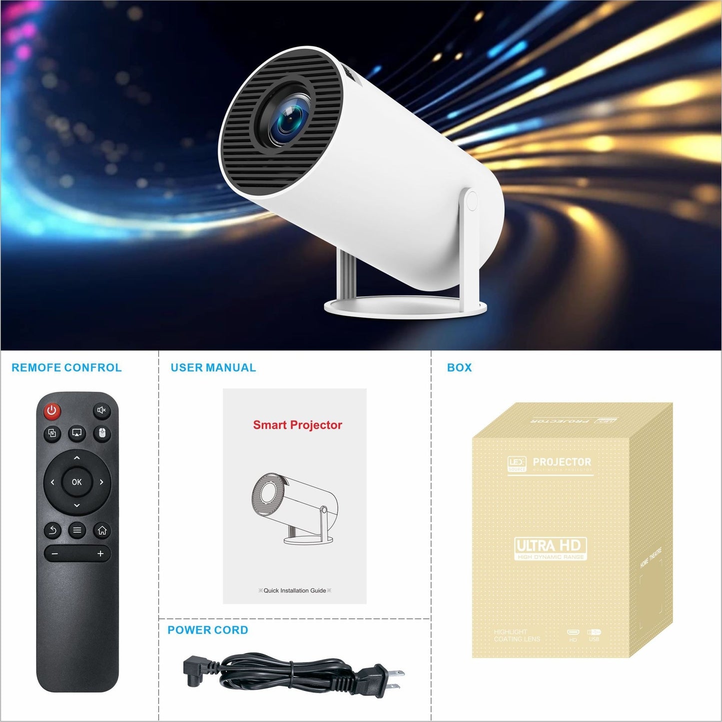 Lilium Star - HY300 Pro Projector Home Theater Entertainment Portable Small Projector