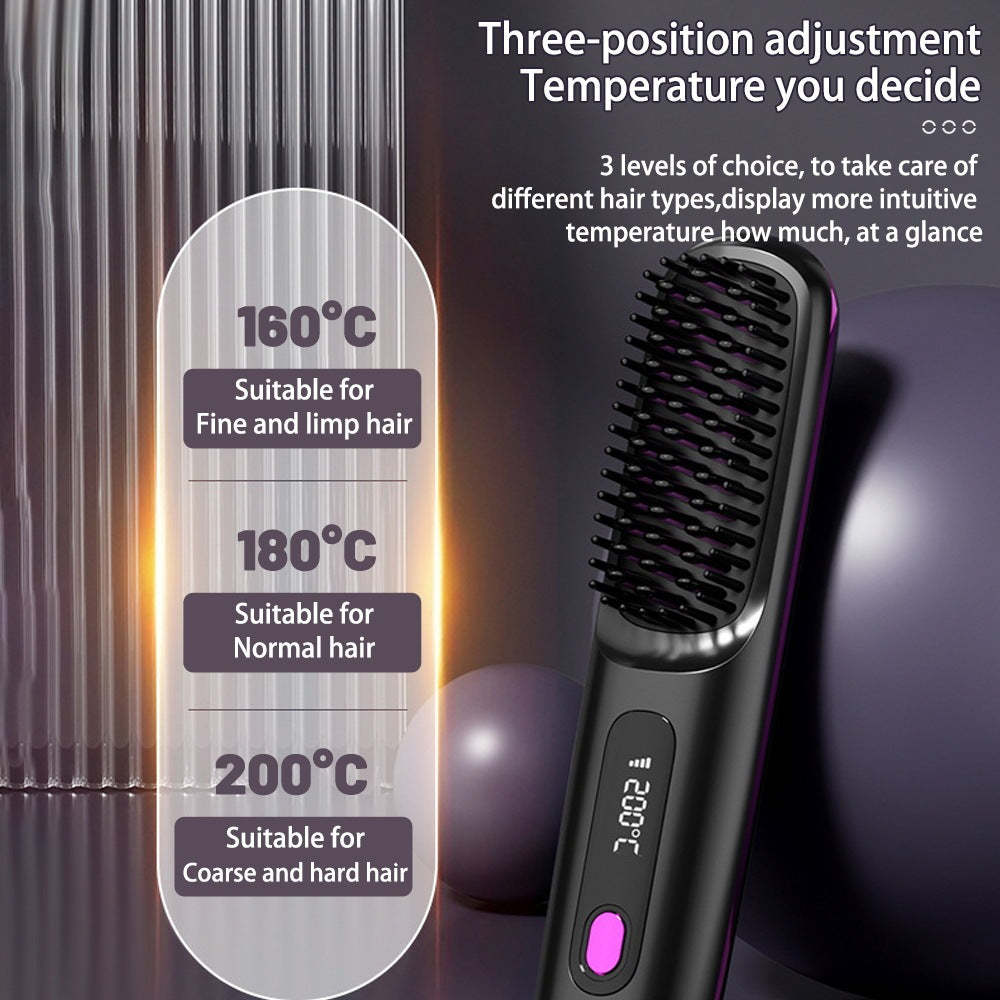 Lilium Star - 2 in 1 Hair Straightening Comb For Professional Curls and Styling